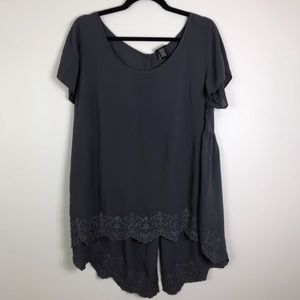 Torrid Peplum Button Back Babydoll Blouse